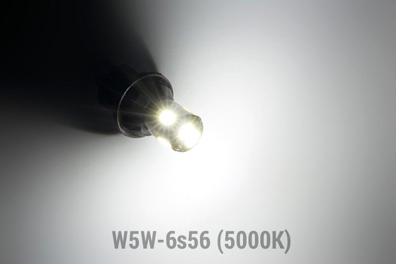 Свечение светодиодной лампы Solarzen W5W-6s56